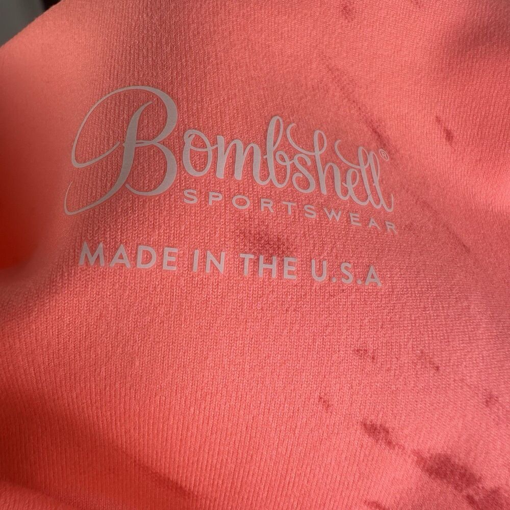 Bombshell Sportswear Coral Marble Scrunch Butt Leggings Sz Small Bodybuilder Gym - Picture 13 of 14